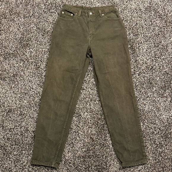 Vintage Levi 550 Green Denim Straight Leg Jeans 28” - Picture 4 of 9